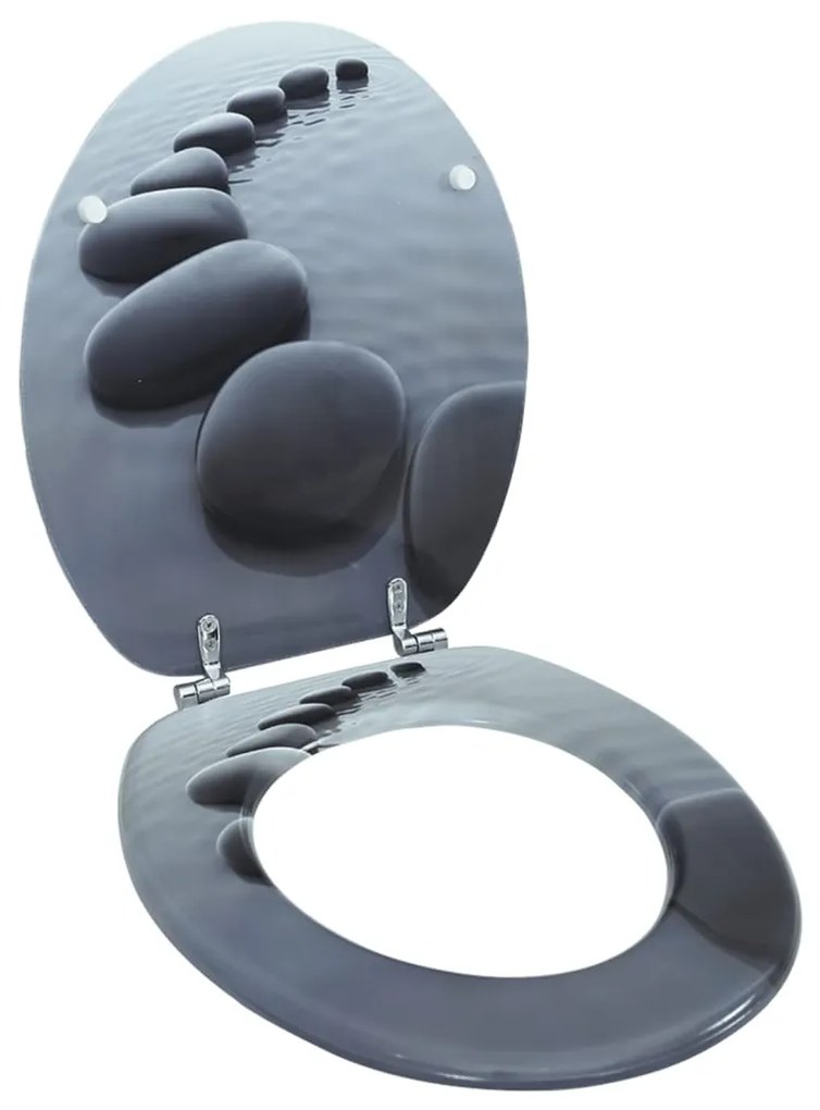 Sedile Wc İn Mdf Con Coperchio Design Pietre /