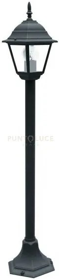 Paletto roma nero 1 luce attacco e27 ip44 14,6x14,6x104cm