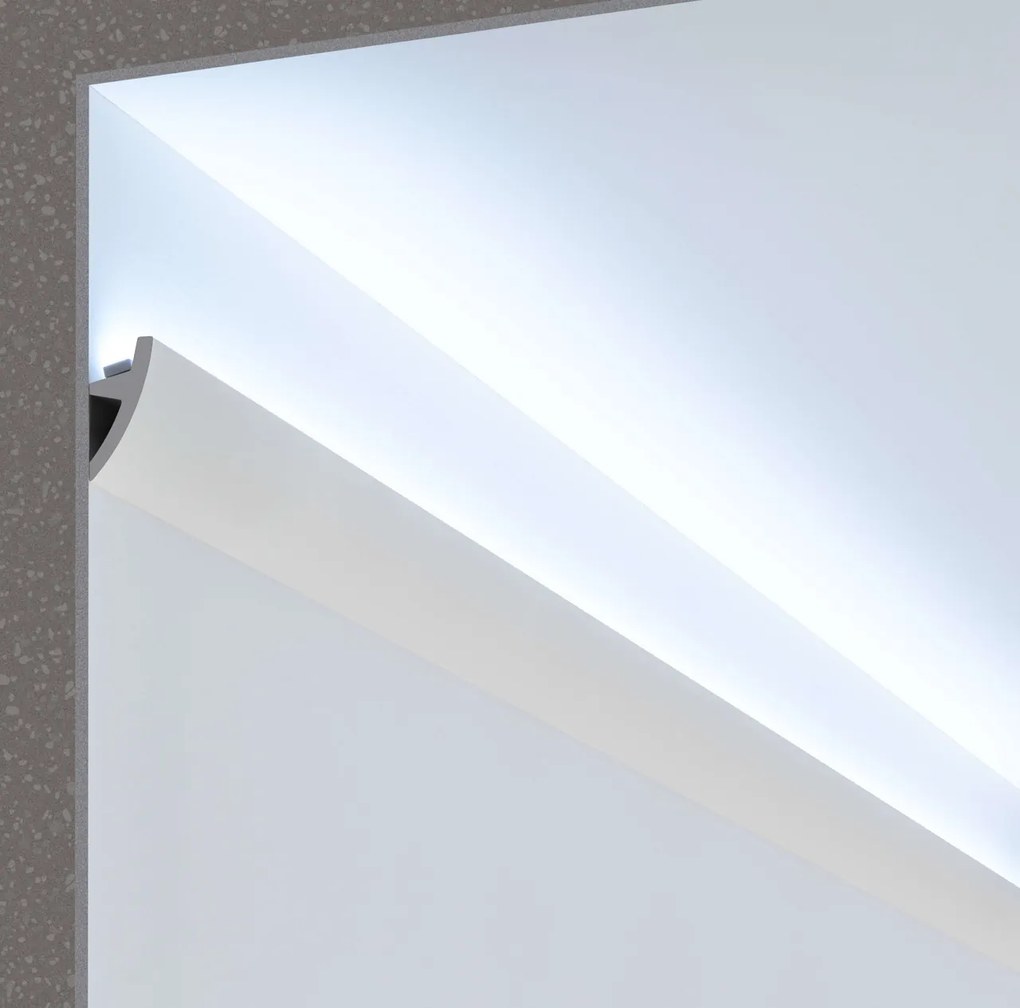 Cornice Pitturabile per Illuminazione Segnapasso o a Soffitto per Strisce LED - 2m Variante Lunghezza 2 Metri