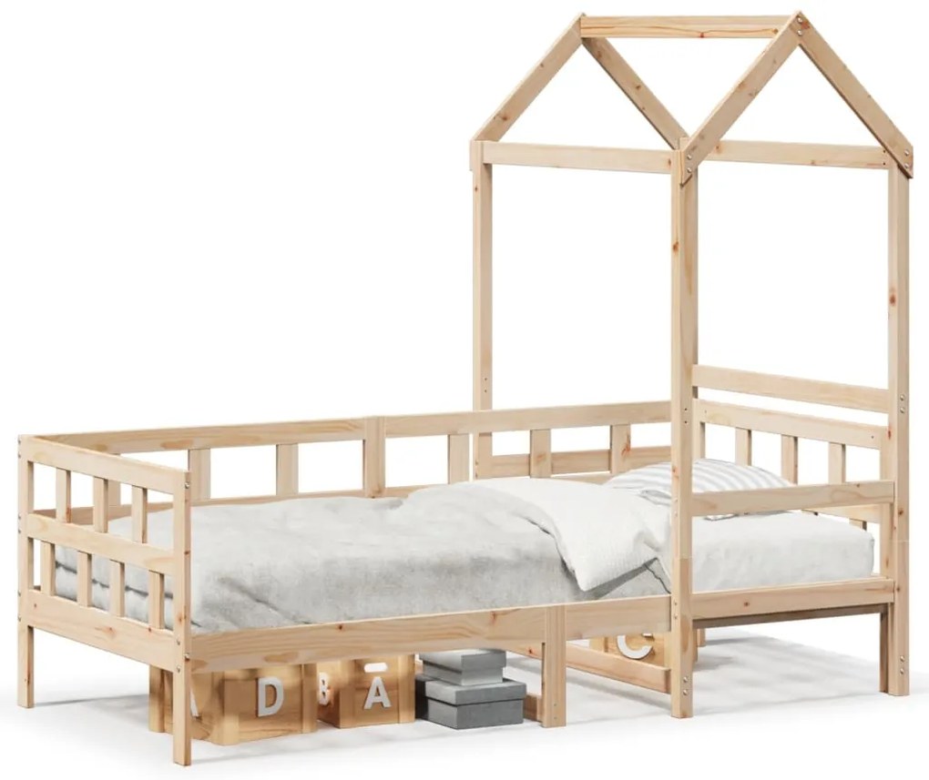 Dormeuse Con Tetto 90x200 Cm İn Legno Massello Di Pino /