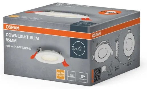 Osram - Faretto da incasso LED SLIM 4,5W/230V 3000K