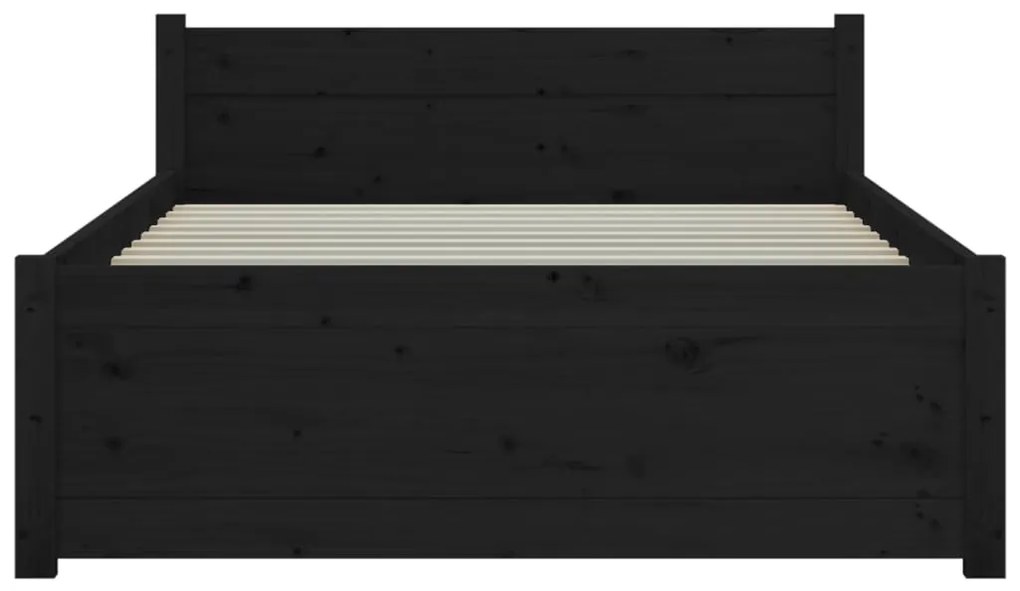 Giroletto nero in legno massello 75x190 cm 2ft6 piccolo singolo