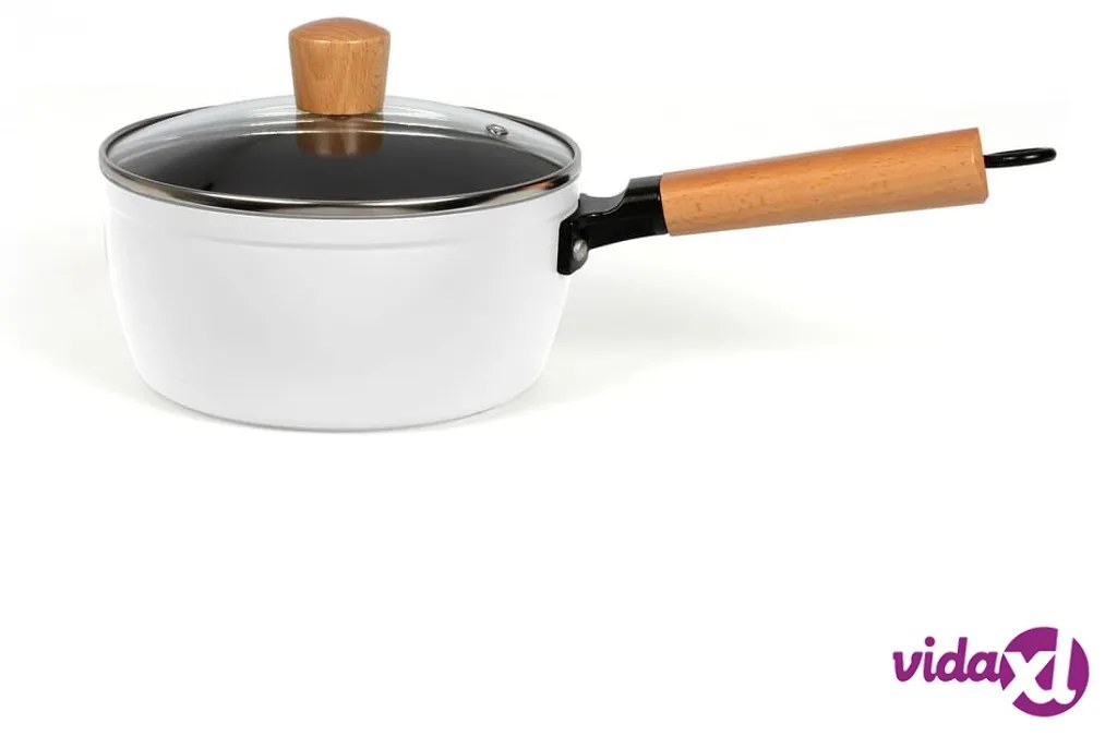 Livoo Casseruola con Manico in Legno 18 cm Bianco