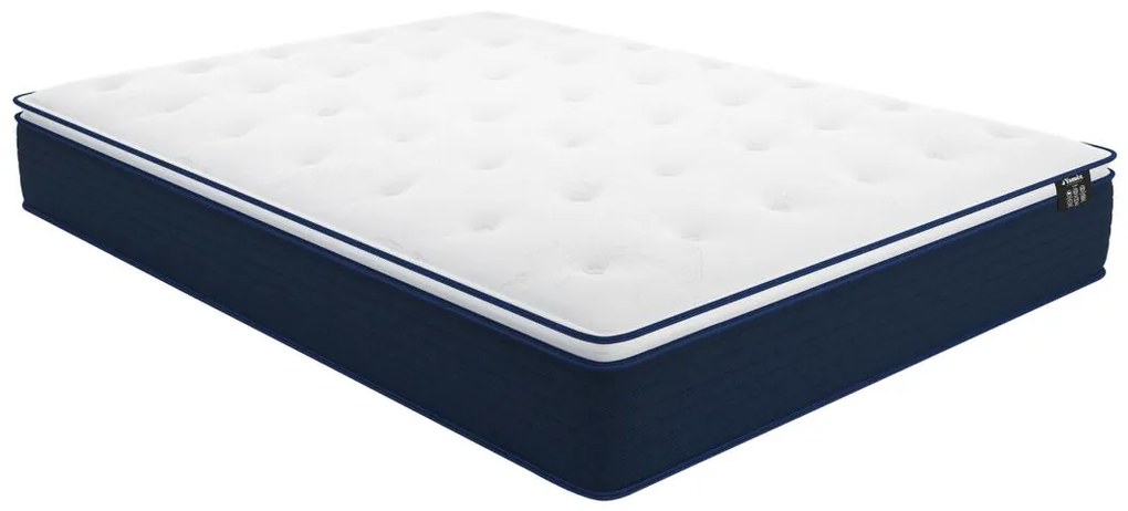 Set 160x200cm Rete contenitore Bianco + Materasso molle insac. e topper integrato sp.24cm - ALTIER di YSMÉE