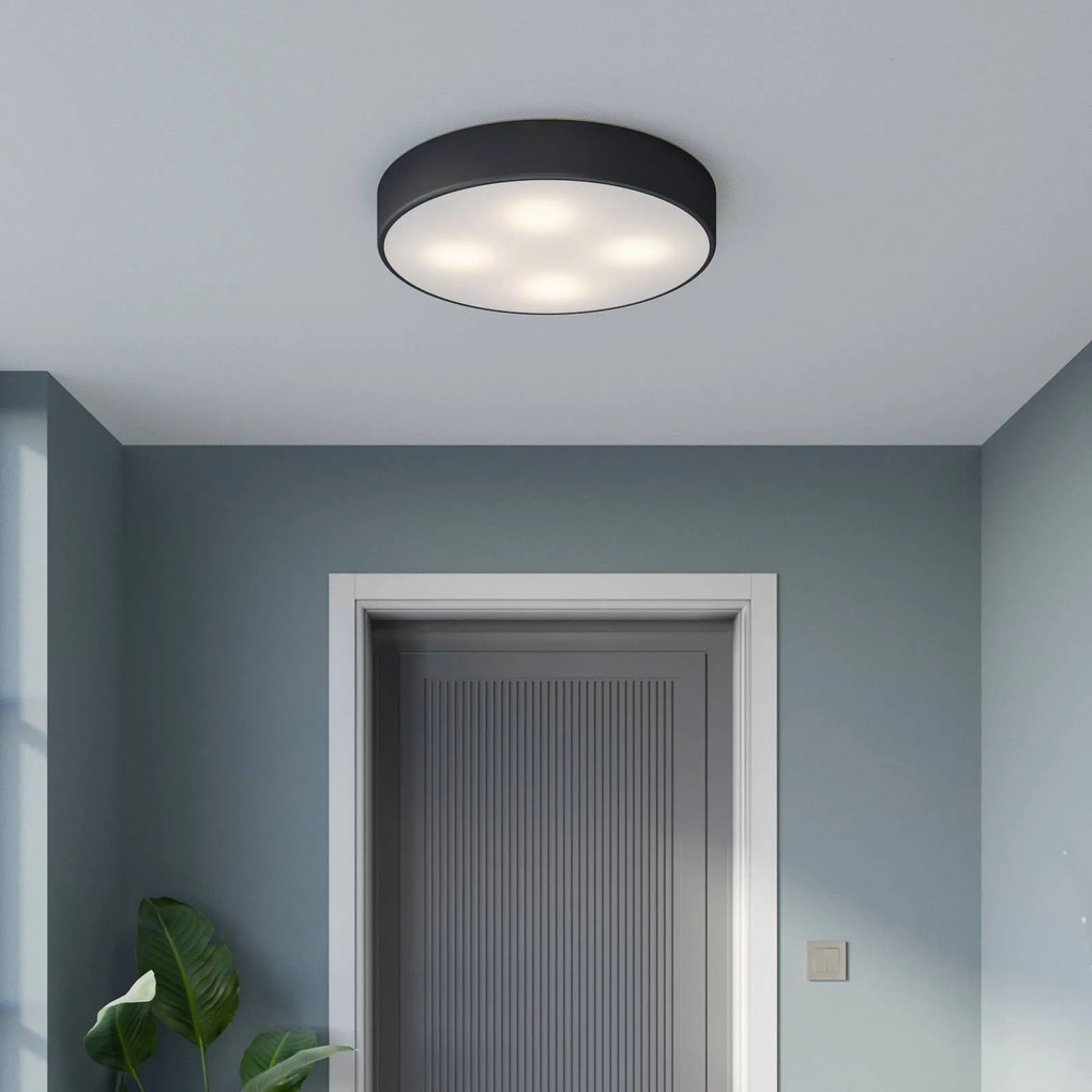 TEMAR LIGHTING Plafoniera Cleo, Ø 50 cm, IP20, nero, metallo, E27
