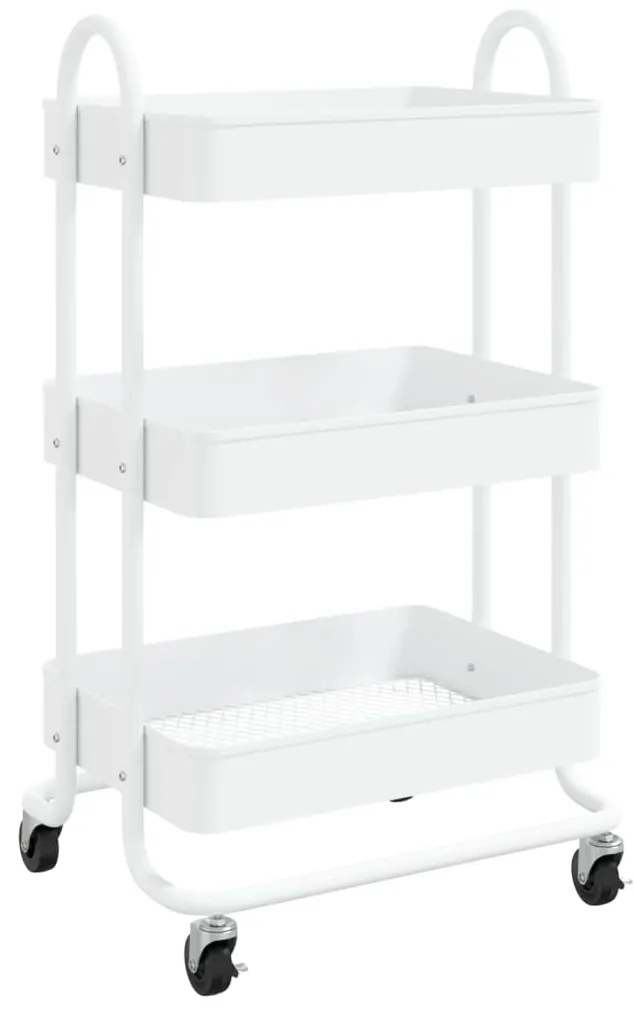 Carrello a 3 livelli bianco 43x34x79 cm in acciaio