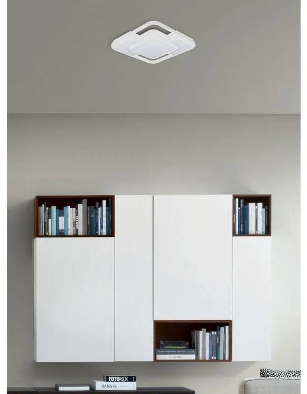 Plafoniera LED design Alicia, bianco 43.5x43.5 cm, luce con 3 temperature di colore dimmerabile NOVECENTO