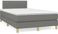 Letto a Molle Materasso e LED Grigio Scuro 120x190cm in Tessuto 3270103