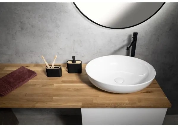 Gedy - Toothbrush supporto NINFEA nero/bambù