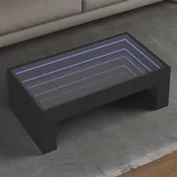 Tavolino da Salotto con LED Infinity Nero 90x50x30 cm 847617