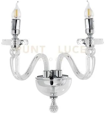 Applique bach 2 luci cristallo e cromo attacco e14