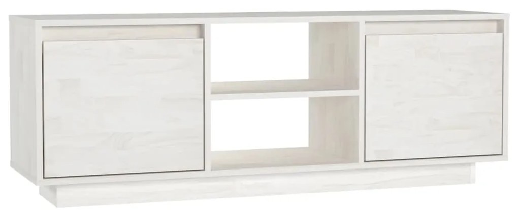 Mobile porta tv bianco 110x30x40 cm in legno massello di pino