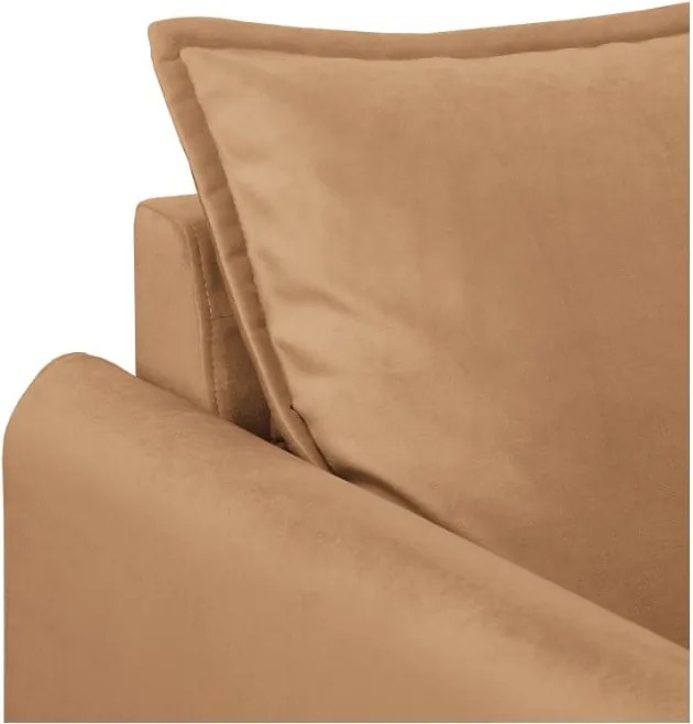 Poltrona marrone con rivestimento in velluto Juli – Ropez