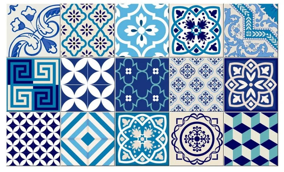 Set di 15 adesivi murali decorativi Seaside, 15 x 15 cm - Ambiance