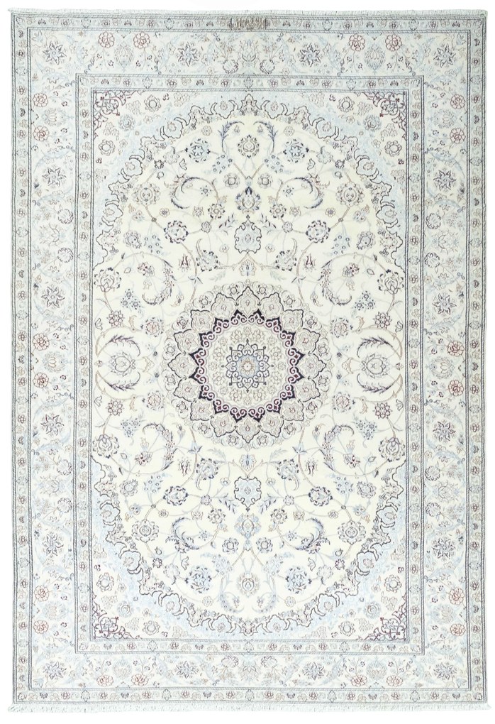 Nain Tappeto 210x300 Beige (Iran) Annodato A Mano