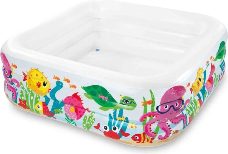 Intex - Piscina gonfiabile quadra aquarium +3 anni - cm.159x159x50h. - peso kg.3,60 (57471)