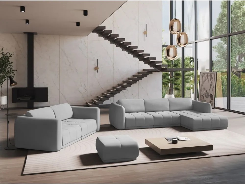 Divano grigio chiaro 210 cm Hoku – Makamii