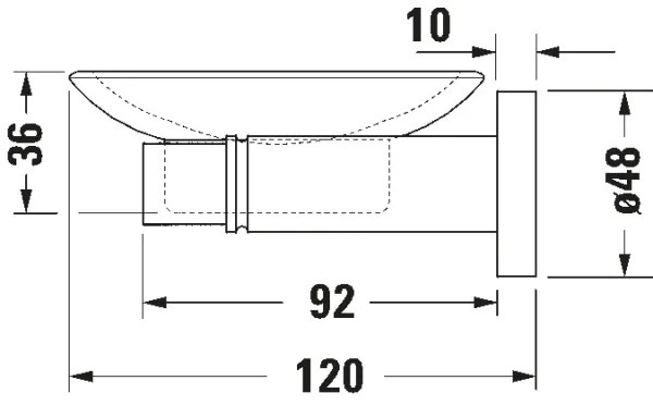 Duravit 99174600 - Portasapone da parete D-CODE, sinistro, nero opaco