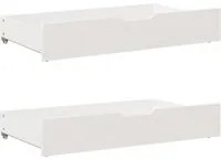 Cassettoni da Letto 2 pz Bianchi 90x55x16cm Legno Massello Pino 850924