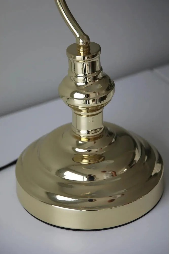 Lampada da tavolo color ottone con paralume in vetro (altezza totale 42 cm) Bankers – Markslöjd