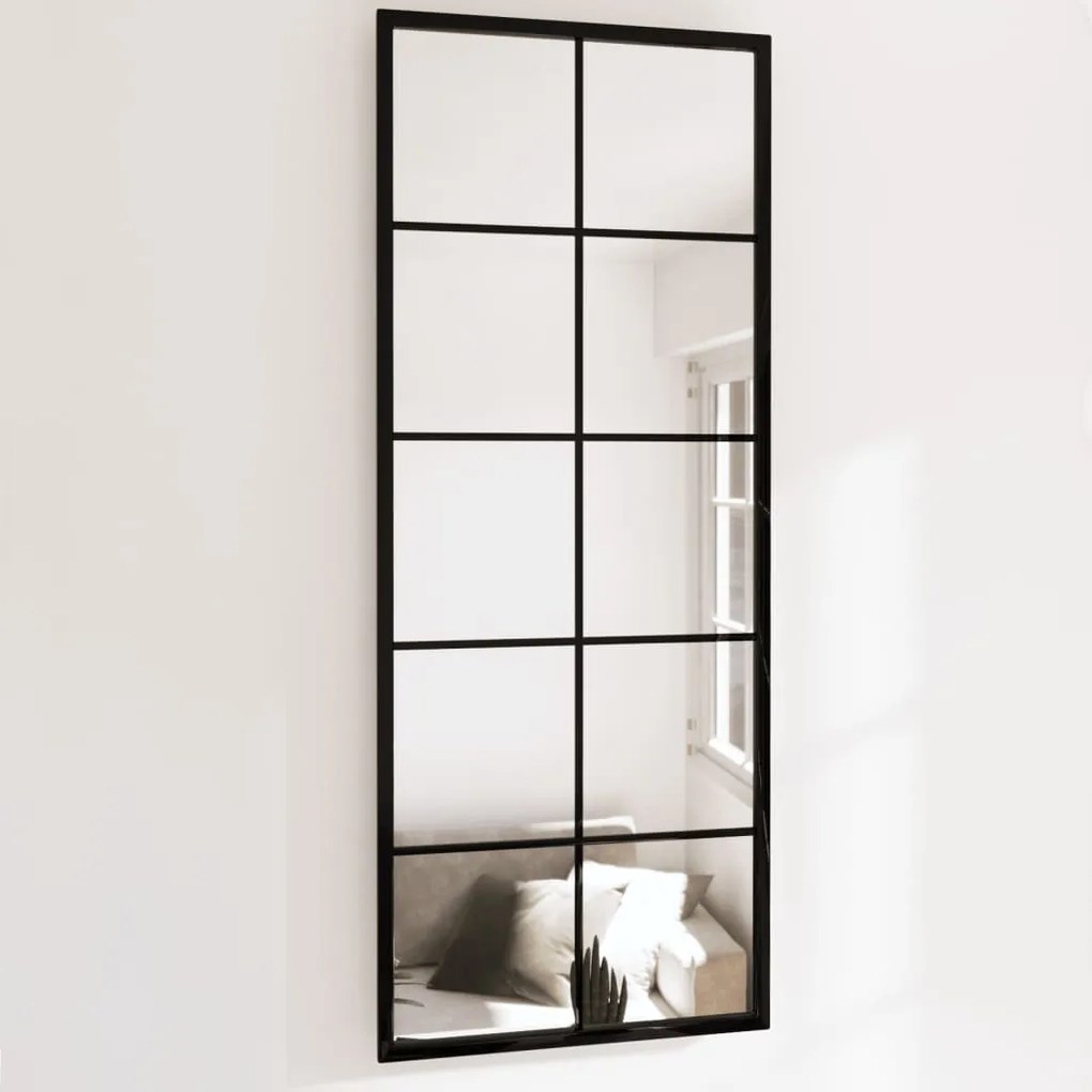 Specchi A Parete 2 Pz Neri 100x40 Cm İn Metallo /