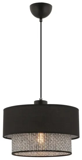 Lampada a sospensione su cavo ECHO 1xE27/60W/230V nero/grigio