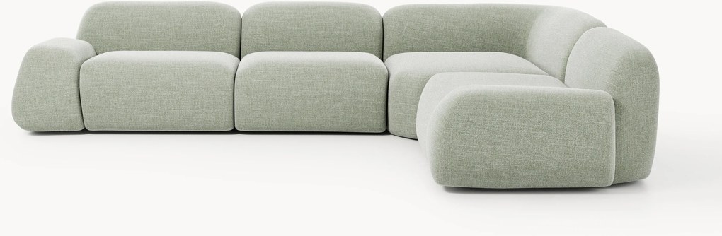 Divano angolare componibile 4 posti in bouclé Wolke