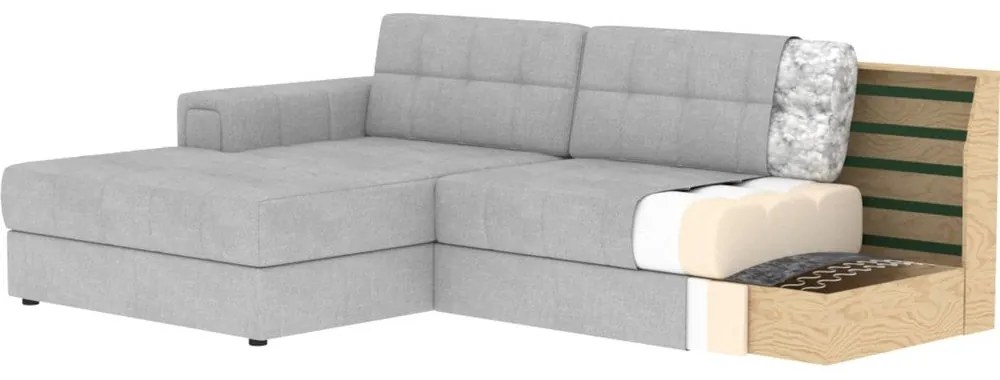 Divano angolare marrone chiaro allungabile (con penisola a sinistra/con chaise lounge) con rivestimento in velluto Blezalt – ELTAP