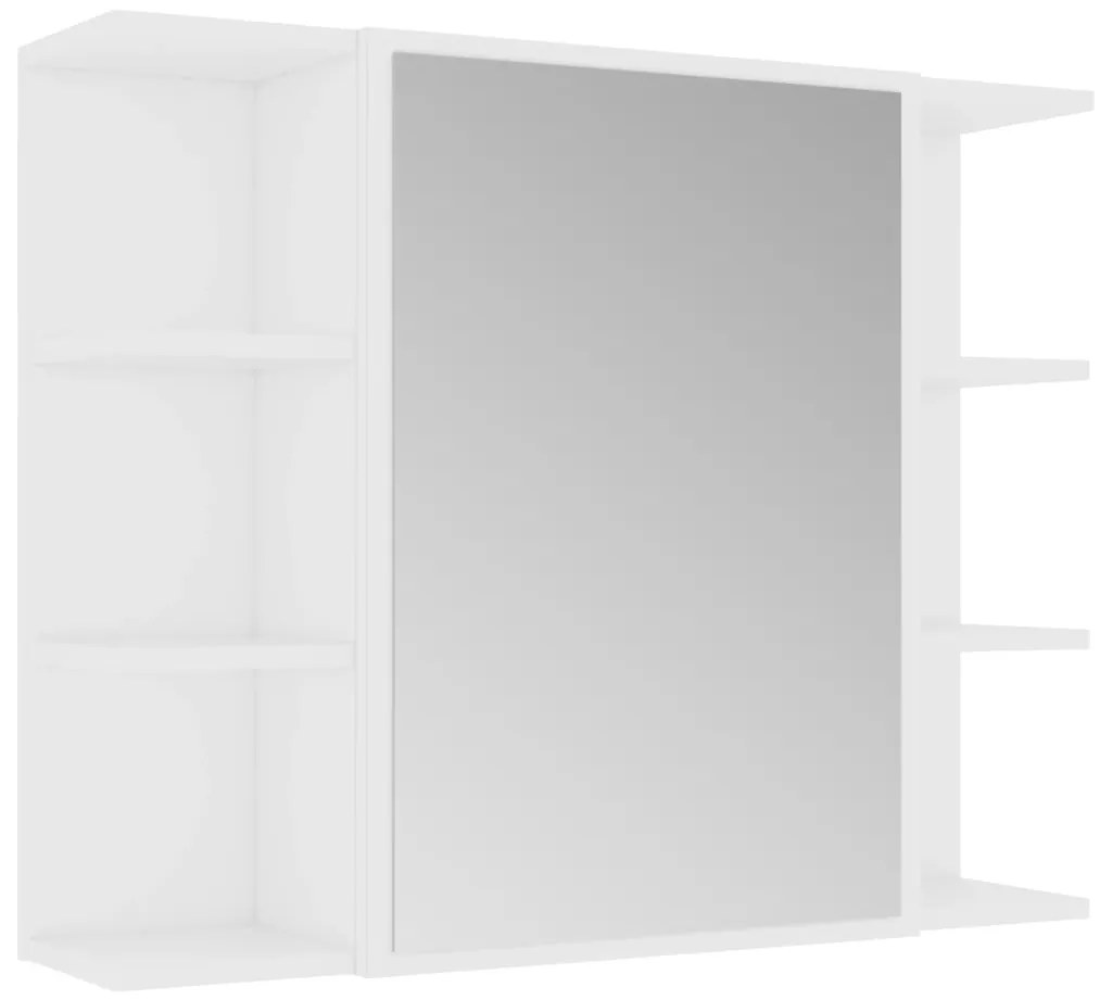Armadio da bagno bianco 80x20,5x64 cm in legno multistrato