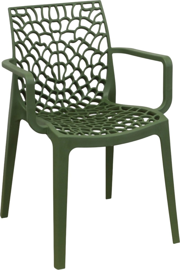 GEORGETA - poltrona moderna in polipropilene con decorazione