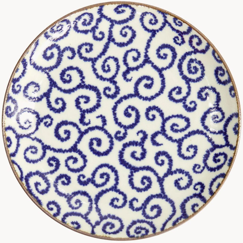 Set di 6 piatti piani rotondi in porcellana Ten Karakusa