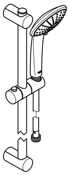 GROHE 27326000 - Set doccia VITALIO JOY 600 mm cromo lucido