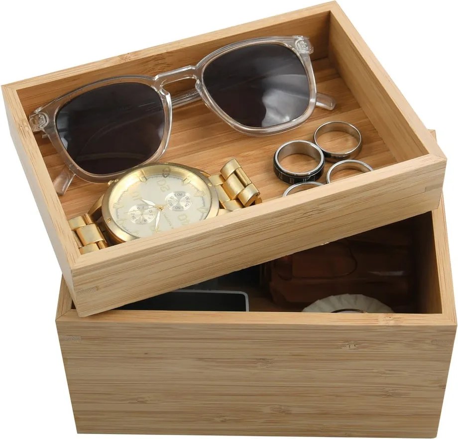 Organizer da bagno di colore naturale in bambù per cosmetici Isalys – MSV