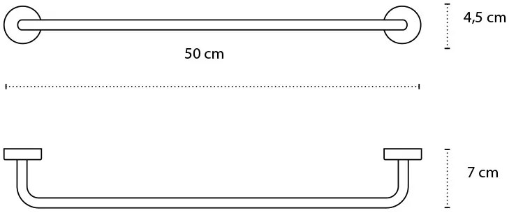 New Line N3 Portasciugamani 50 cm tondo Singolo In Acciaio Inox Cromato