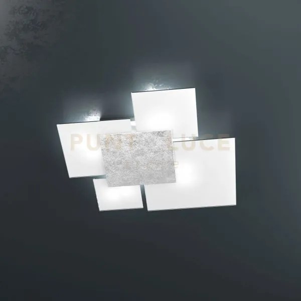 Upgrade 70 applique plafoniera 4 luci attacco e27 in vetro e metall...
