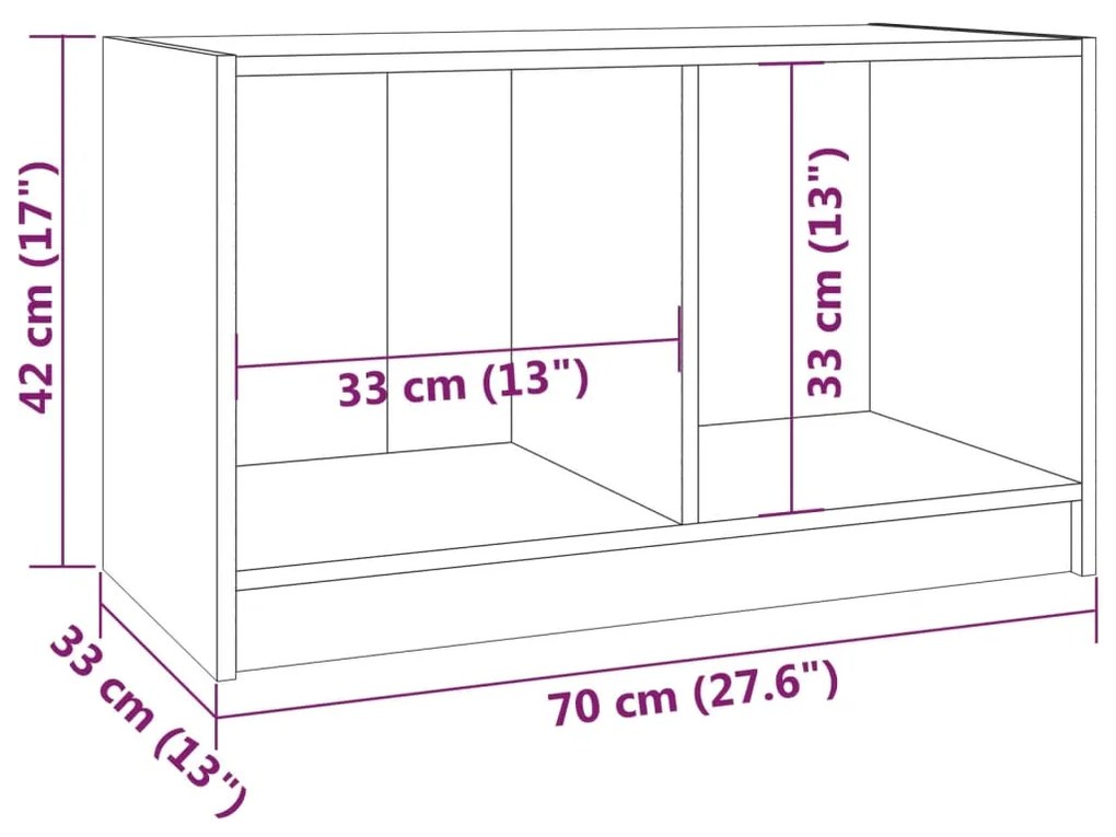 Mobile Porta TV Marrone Miele 70x33x42 cm in Legno di Pino