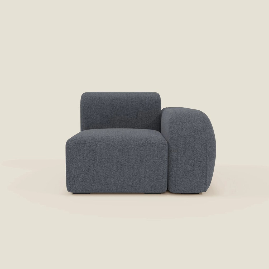 BonBon modulo terminale 105 cm sinistro o destro - tessuto smacchiabile T23 blu grafite