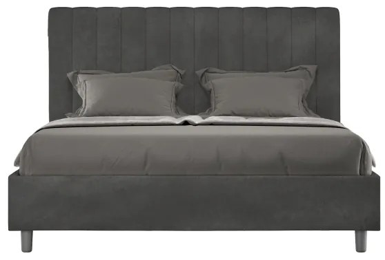 Letto contenitore da 160x190 in microfibra grigio Agueda
