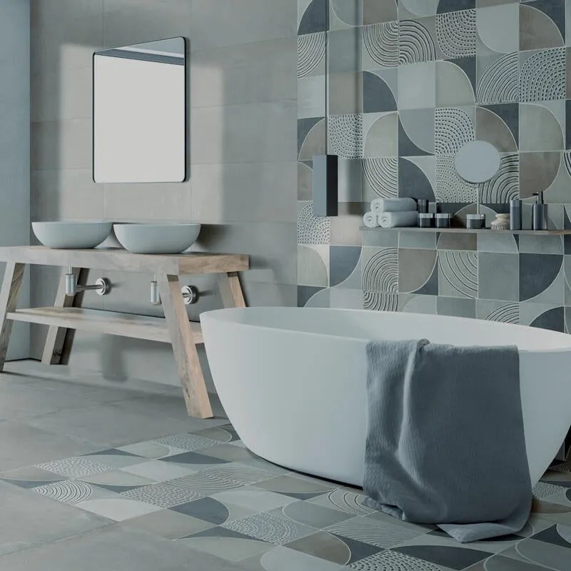 Piastrella Mosaico in gres porcellanato Station beige L 30 x L 30cm x Sp. 9.5 mm, 12 pezzi