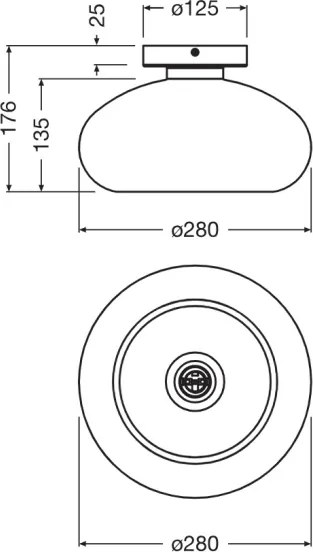 Osram - Plafoniera DECOR SMOKE 1xE27/12W/230V Ø 28 cm nero/grigio fumé