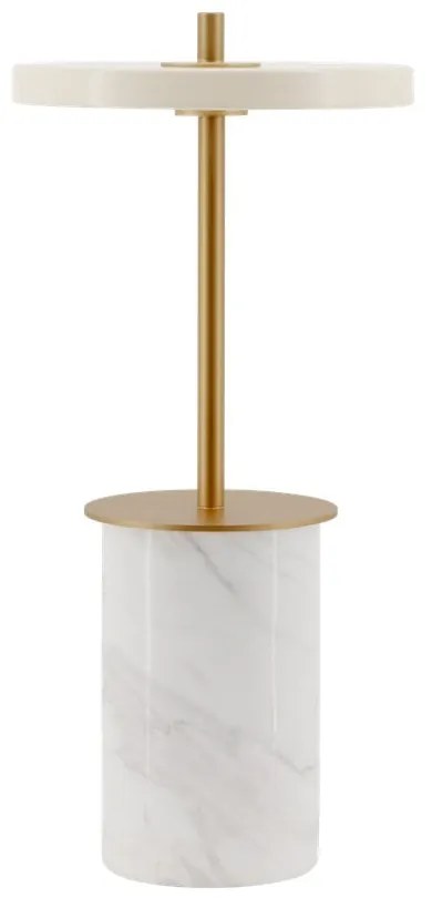 Lampada da tavolo dimmerabile a LED in marmo crema con paralume in metallo (altezza 25,5 cm) Asteria Move Mini - UMAGE