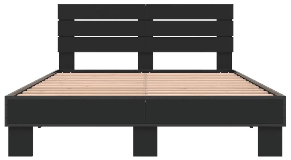 Giroletto nero 120x200 cm in legno multistrato e metallo