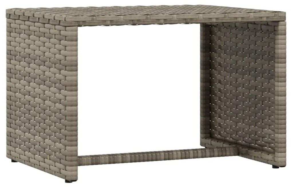 Lettini Prendisole 2pz con Tavolino Grigio in Polyrattan