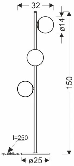 Lampada con piedistallo KAMA 3xG9/28W/230V nero/fumé nero