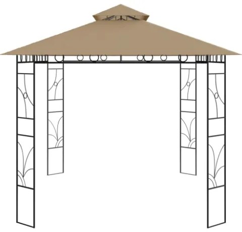 Gazebo 4x3x2,7 m Grigio Talpa 160 g/m²