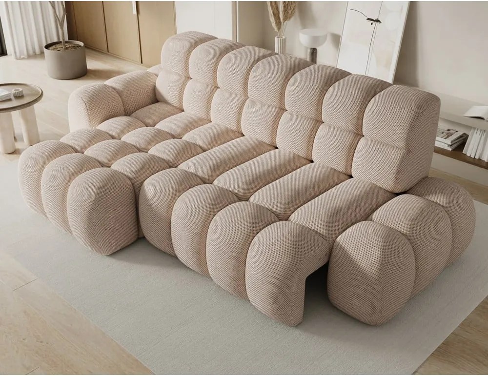 Divano angolare beige allungabile (con penisola a sinistra/con chaise lounge) Ceedro – ELTAP