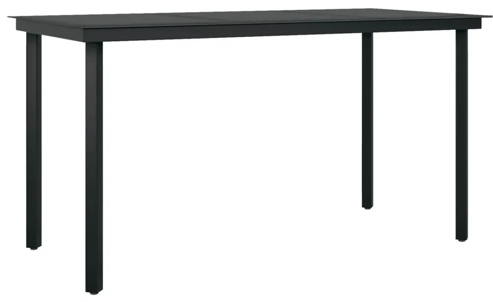Set mobili da pranzo per giardino 5 pz nero