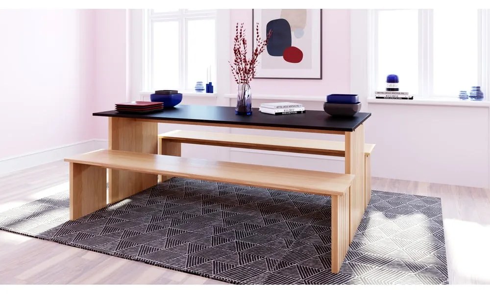 Tavolo da pranzo con piano in rovere 90x160 cm Stripe - Woodman