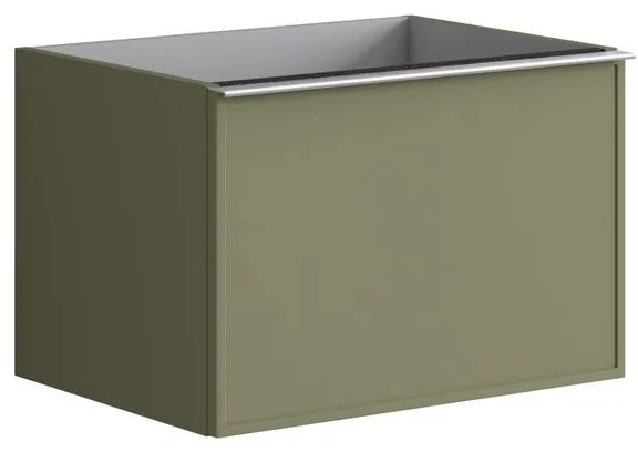 Mobile da bagno sospeso sotto lavabo L 60 x H 40 x P 45.5 cm verde laccato opaco, 2 cassetti Pixel frame