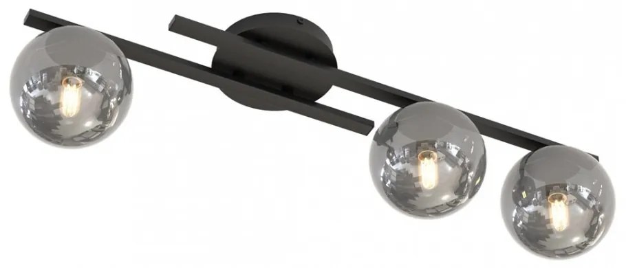 Lampada da soffitto in acciaio KAIRO 3 da interno 3xE14 Colore del corpo Nero e Grafite